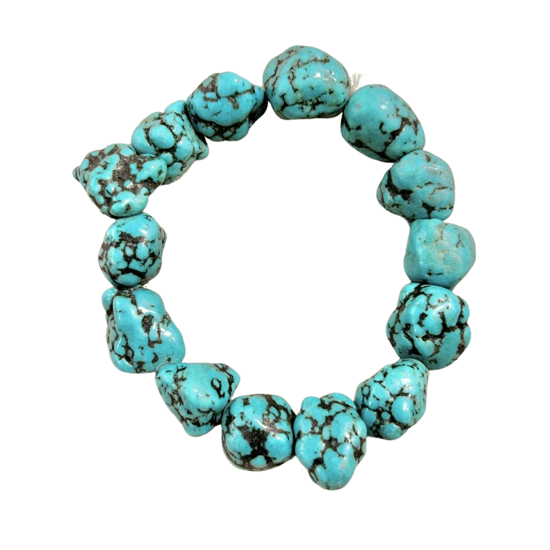 Turquoise Nugget Stretchy Bracelet
