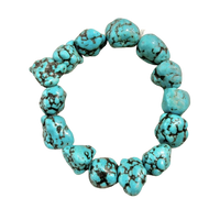 Turquoise Nugget Stretchy Bracelet
