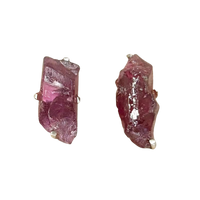 Garnet (Purple Rough) Stud Earrings