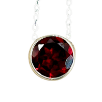 Garnet and Sterling Silver Slide Necklace