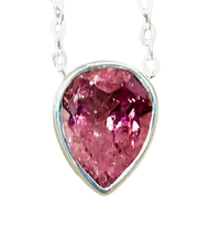 Tourmaline (Pink) & Sterling Silver Slide Necklace