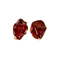 Garnet (Red Rough) Stud Earrings