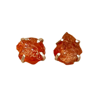 Garnet (Orange Rough) Stud Post Earrings