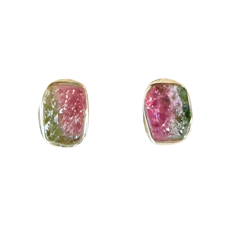 Tourmaline (Watermelon) Post Earrings