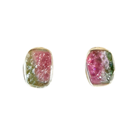 Tourmaline (Watermelon) Post Earrings
