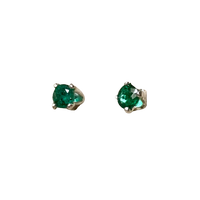Emerald Faceted Post Earrings