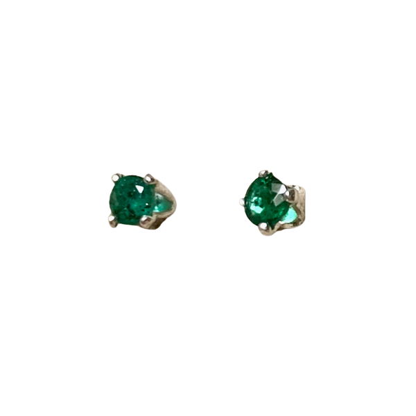 Emerald Faceted Post Earrings