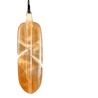 Feather-Shaped Pendant (Orange Calcite)