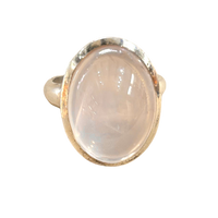 Rose Quartz and Sterling Silver Ring (Size 6.5)