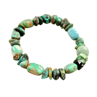 Turquoise Polished Chip Stretchy Bracelet