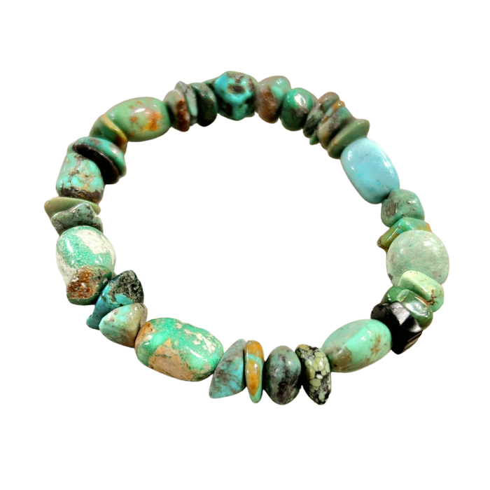 Turquoise Polished Chip Stretchy Bracelet
