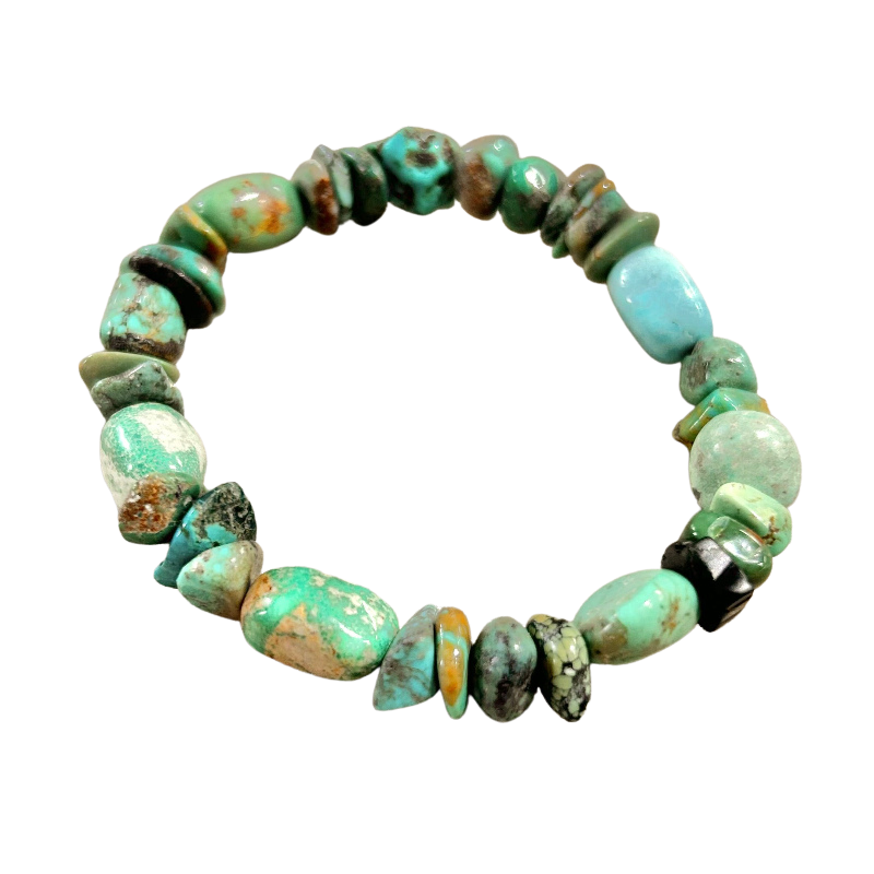 Turquoise Polished Chip Stretchy Bracelet