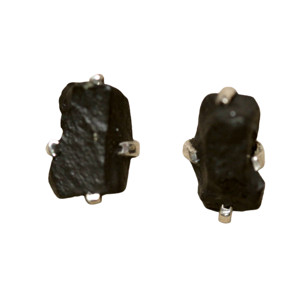 Shungite Rough Post Earrings