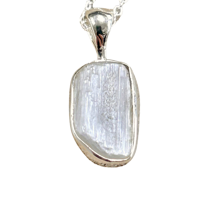 Selenite Pendant with Sterling Silver Chain