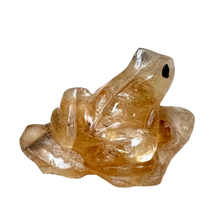 Frog Carving in Golden Quartz