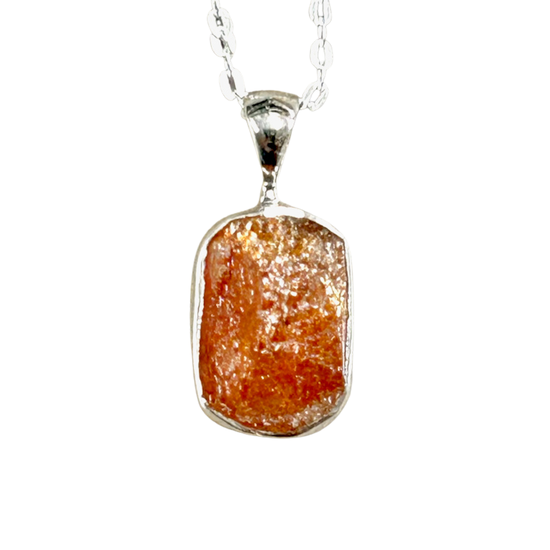 Sunstone Pendant with Sterling Silver Chain