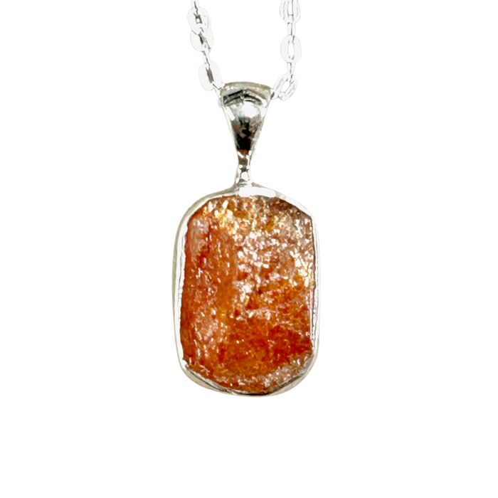Sunstone Pendant with Sterling Silver Chain