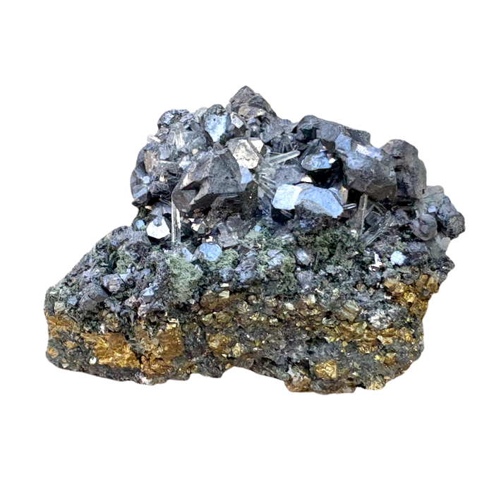 Galena, quartz and chalcopyrite (Bulgaria)