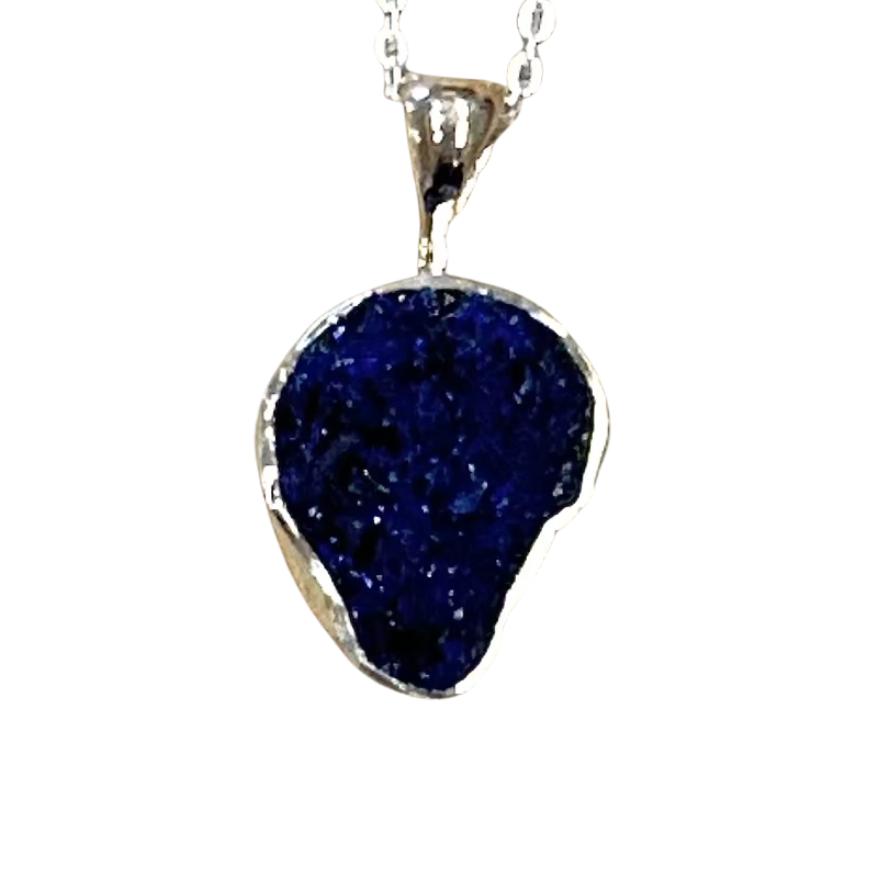 Azurite (Rough) Pendant and Chain