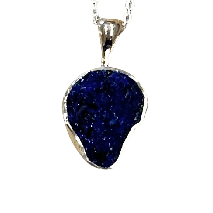 Azurite (Rough) Pendant and Chain