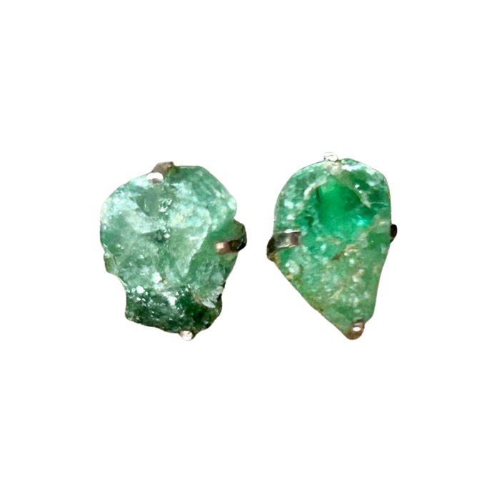 Emerald Rough Post Earrings