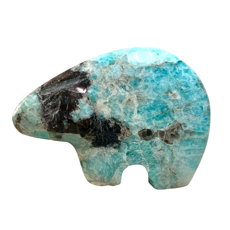 Amazonite Bear Fetish Carving