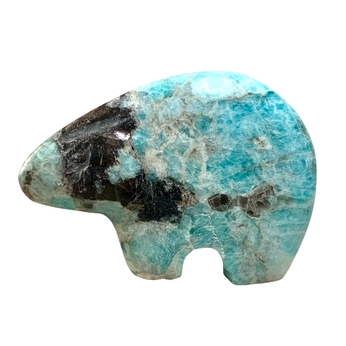 Amazonite Bear Fetish Carving