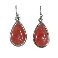 Rhodochrosite and Sterling Silver Earrings