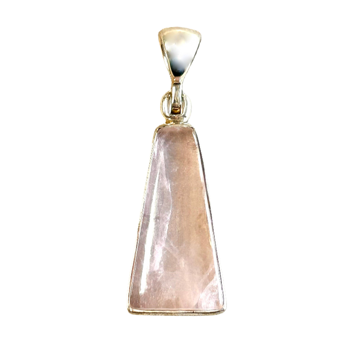 Rose Quartz and Sterling Silver Pendant
