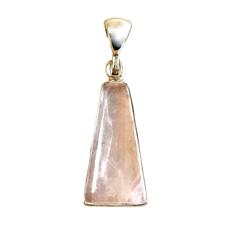 Rose Quartz and Sterling Silver Pendant