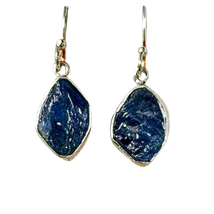 Sapphire and Sterling Silver Dangle Earrings