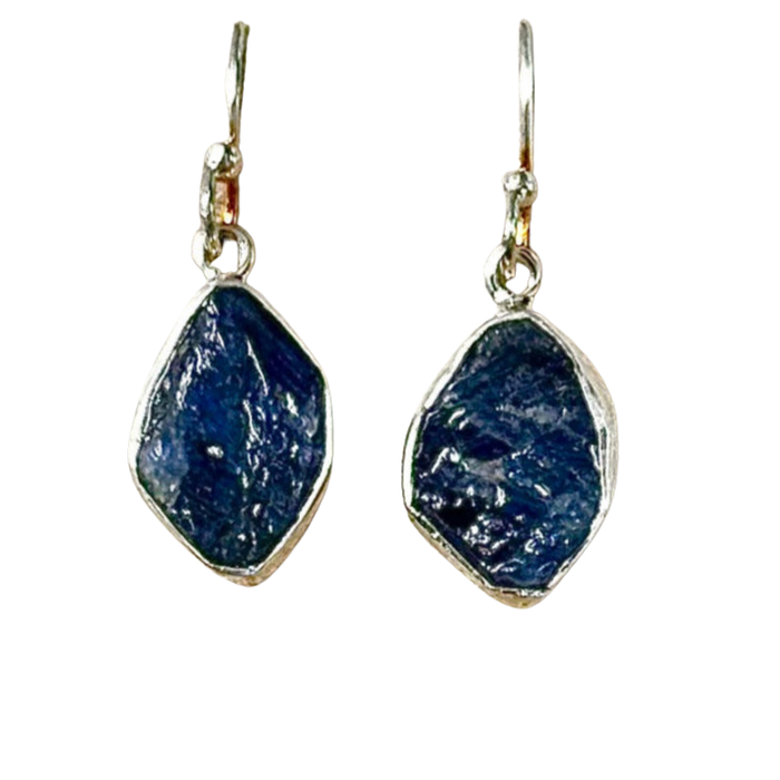 Sapphire and Sterling Silver Dangle Earrings