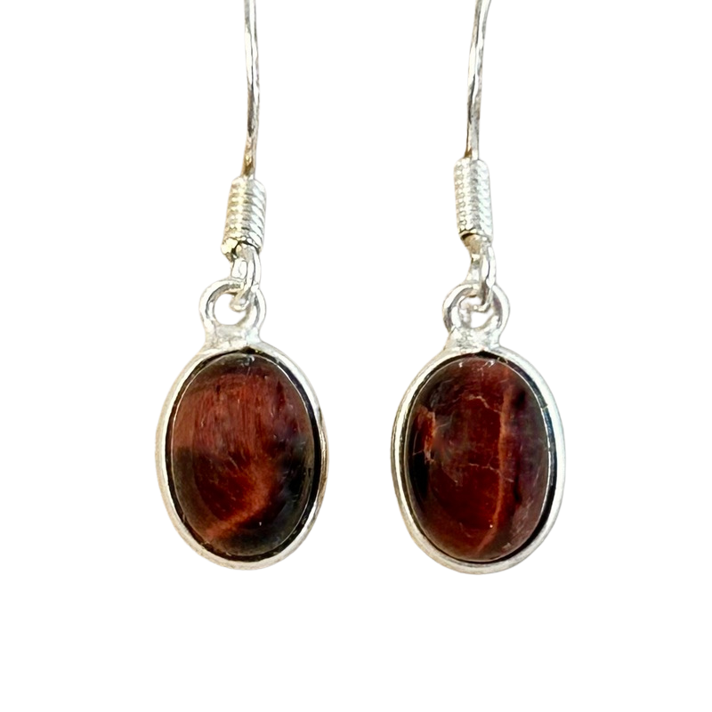 Tiger Eye (Red) Dangle Earrings