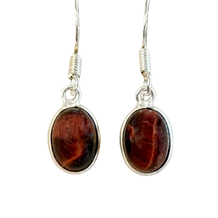 Tiger Eye (Red) Dangle Earrings