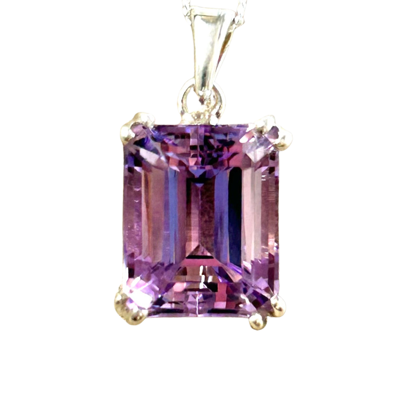 Amethyst Pendant with Sterling Silver Chain