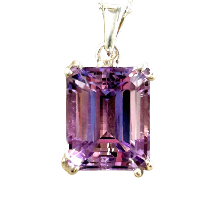 Amethyst Pendant with Sterling Silver Chain