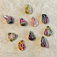 Tourmaline (Watermelon) Carved Leaves