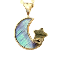 Labradorite (Moon and Star) and Sterling Silver Pendant on Chain