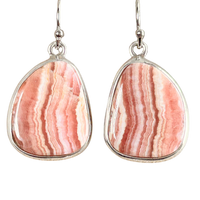 Rhodochrosite and Sterling Silver Earrings
