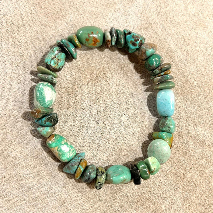 Turquoise Polished Chip Stretchy Bracelet