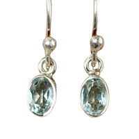Aquamarine and Sterling Silver Dangle Earrings