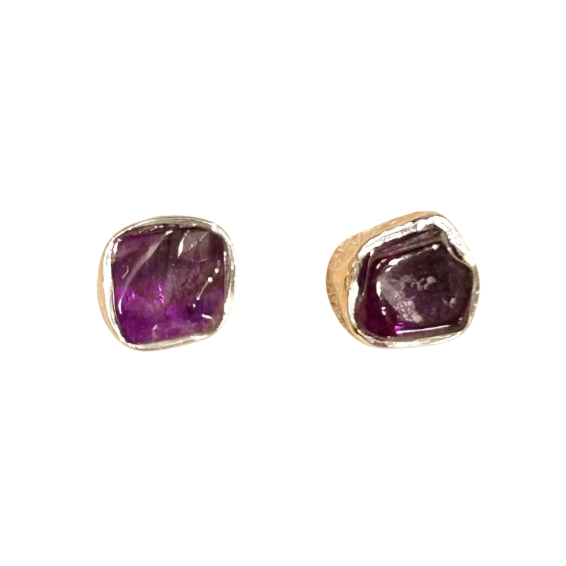 Amethyst Stud Earrings