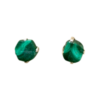 Malachite Rough Post Earrings