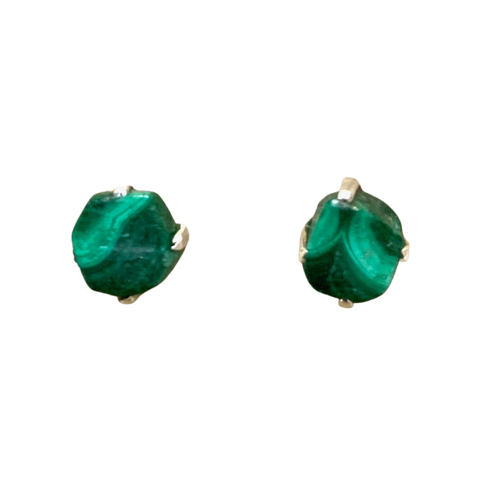 Malachite Rough Post Earrings