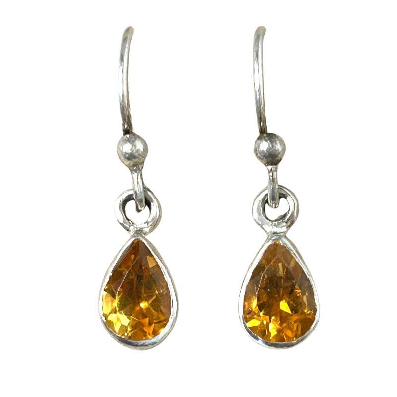 Citrine Faceted Dangle Earrings