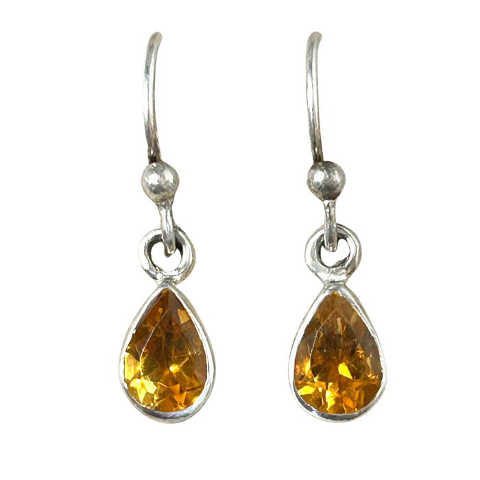 Citrine Faceted Dangle Earrings