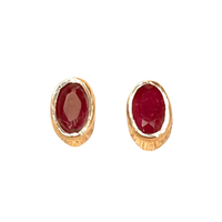 Ruby Faceted Stud Earrings