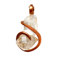 Quartz (Faden) and Copper Wire-Wrapped Pendant