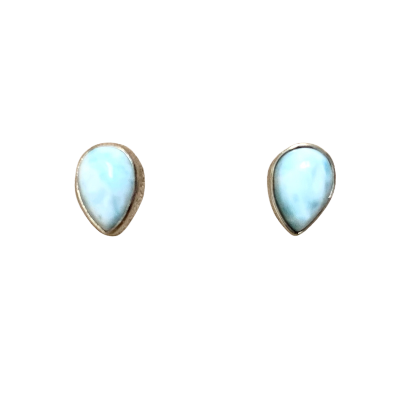 Larimar Tear Drop Stud Earrings