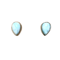Larimar Tear Drop Stud Earrings